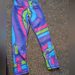 Girls' Purple Multicolor Swirl Character Leggings